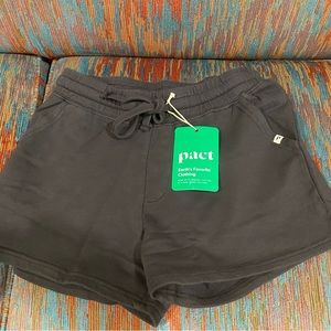 NWT Pact organics sweat shorts Small in black